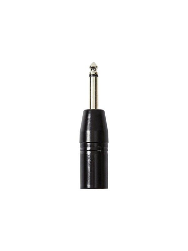 XLR adapteri | XLR 3-Pin uros | 6.35 mm uros | Niklattu | Suora | Metalli | Musta | 1 kpl | Muovipussi