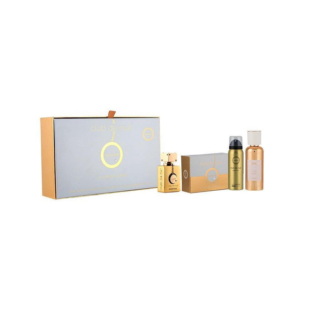 Armaf Club De Nuit Milestone EDP lahjasetti 30 ml, kiinteä saippua 130 g, vartalosuihke 50 ml ja hiuslakka 55 ml - 30 ml