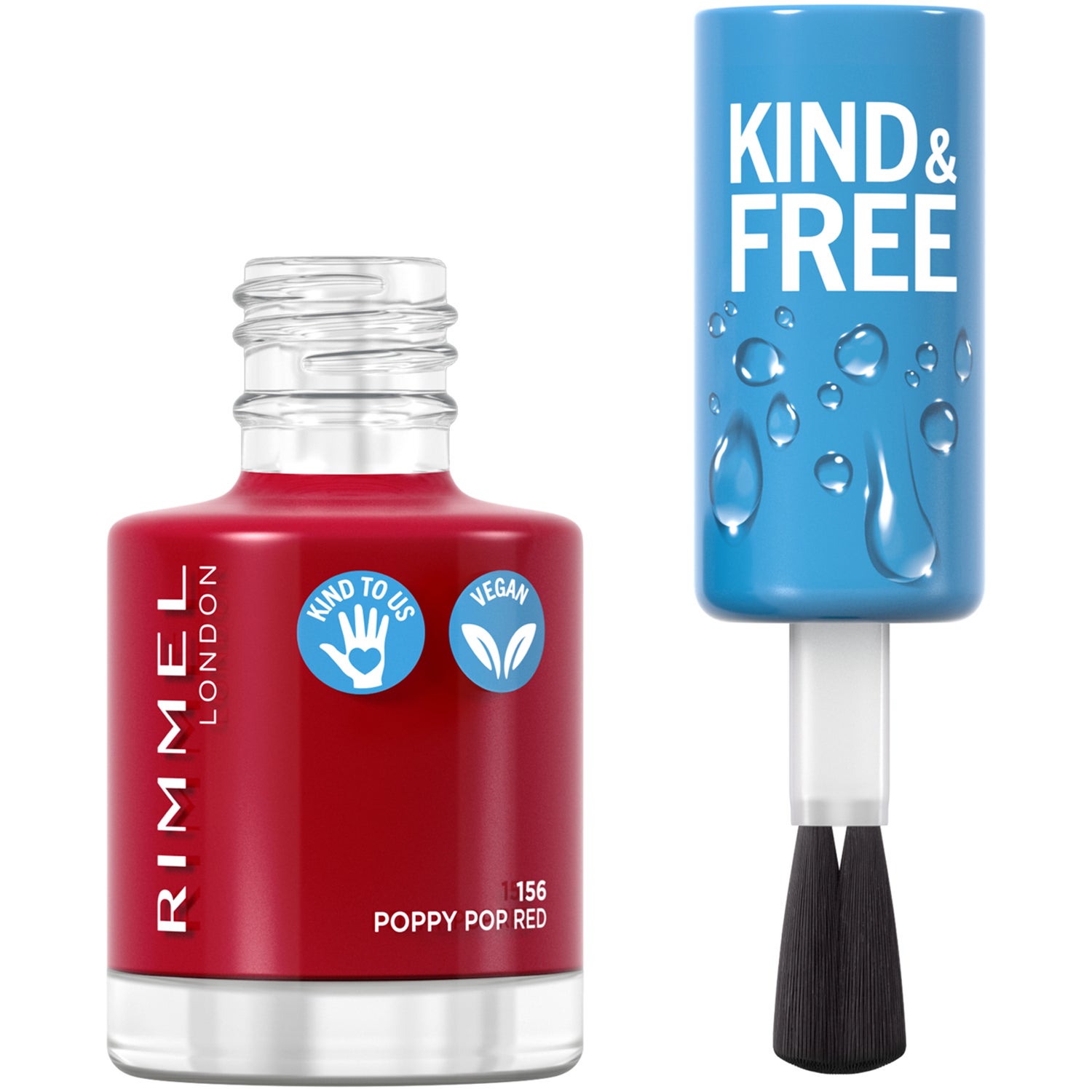 Rimmel London Kind & Free Nail Polish 156 Poppy Pop Red 8 ml