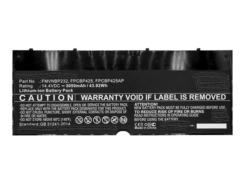 Coreparts Sylimikron Akku (vastaavuus: Fujitsu Cp651077-02, Fujitsu Fmvnbp232, Fujitsu Fpcbp425, Fujitsu Fpcbp425ap)
