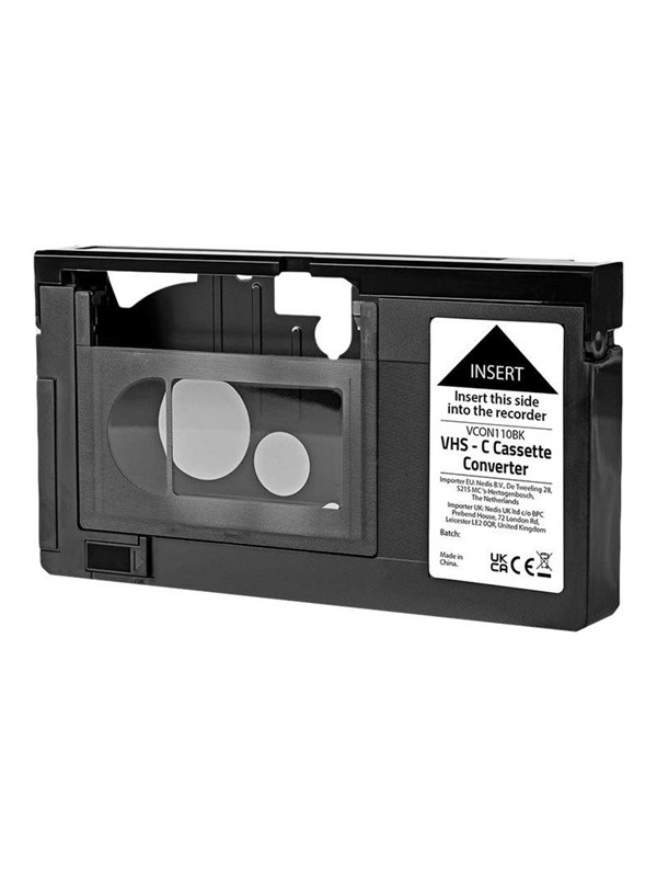 Nedis VCON110BK - video cassette adapter (VHS-C to VHS)