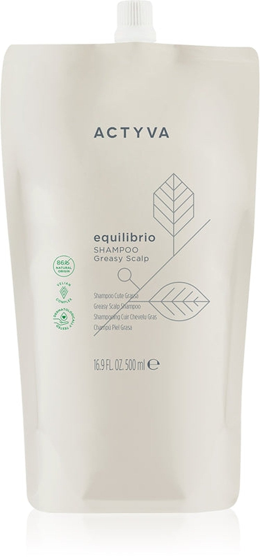 Kemon Actyva Equilibrio Syväpuhdistava Shampoo Rasvaiselle Päänahalle 500 ml — Shampoo