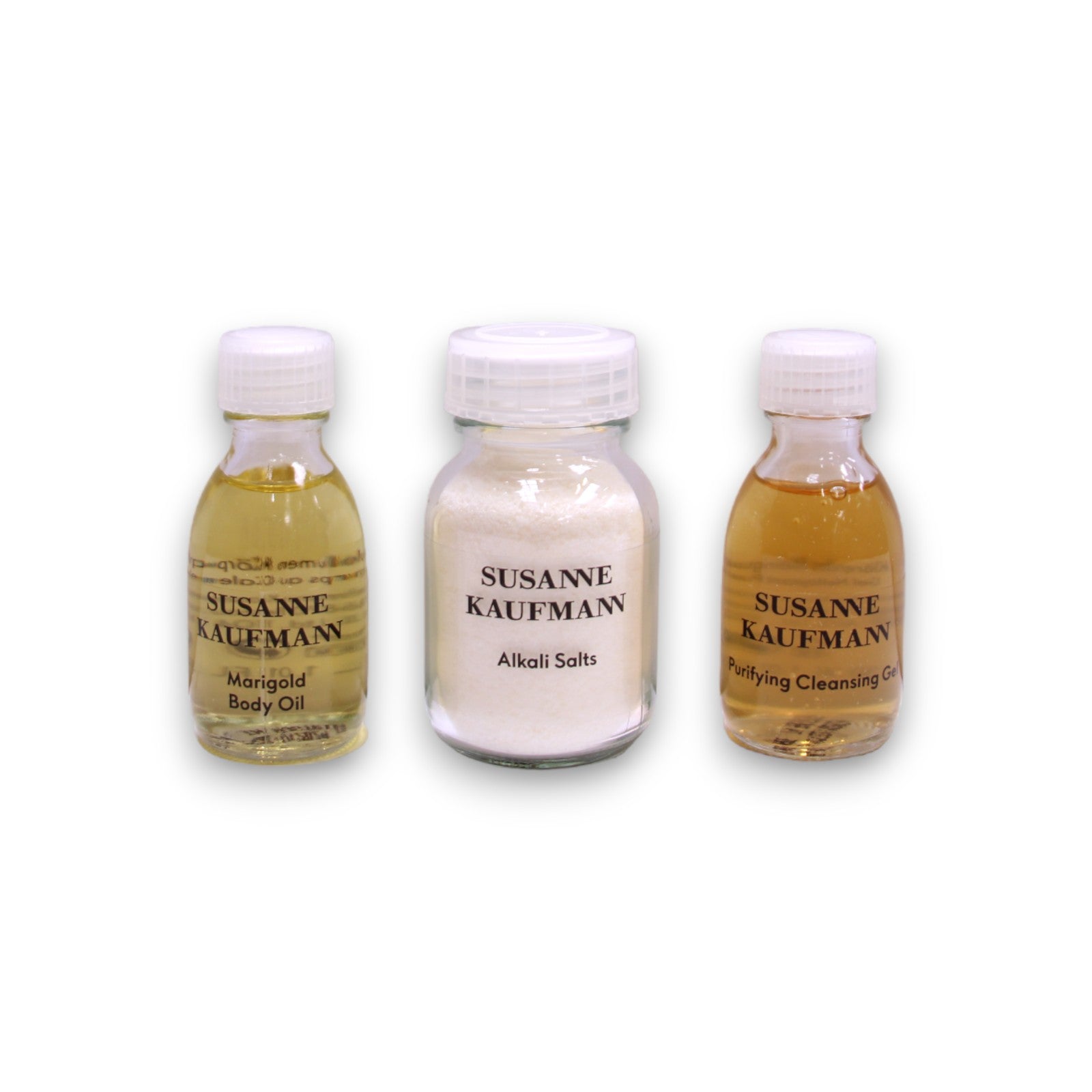 Susannen Home Spa Collection Setti Susanne Kaufmann: Facial Cleansers Parabeeniton puhdistava geeli kasvoille 30 ml + Vartaloemulsiot ja -voiteet 15 m