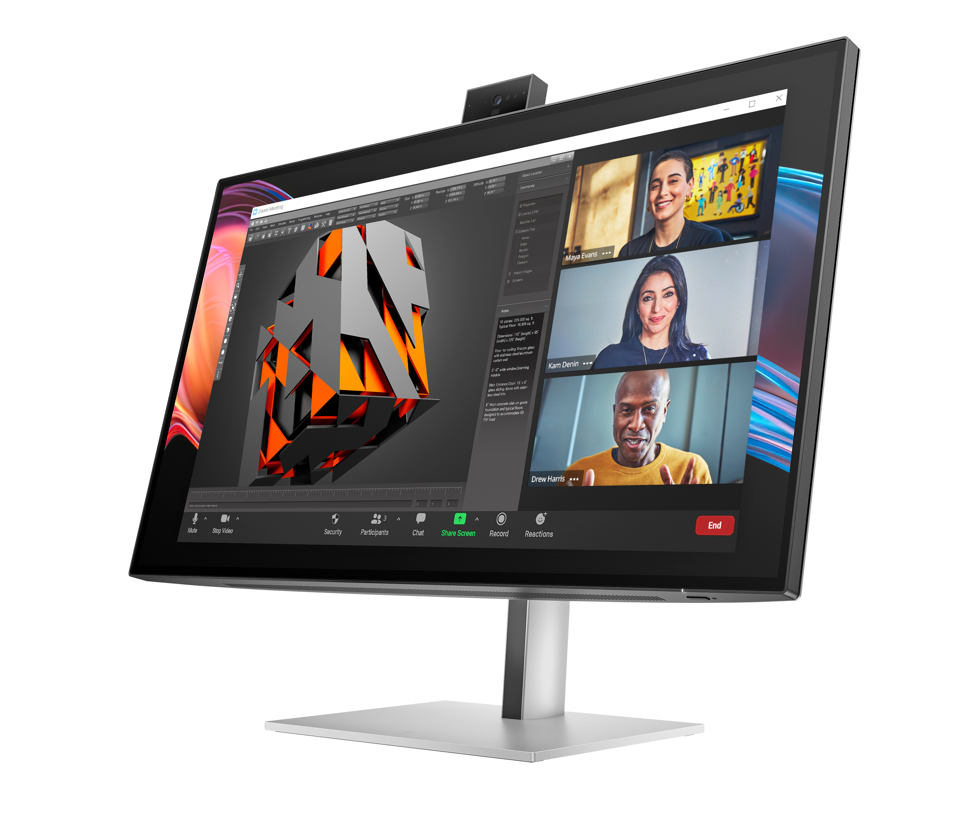 27" HP 727pm Series 7 Pro - 3840x2160 (4K) - 60Hz - IPS - 100W USB-C - KVM switch