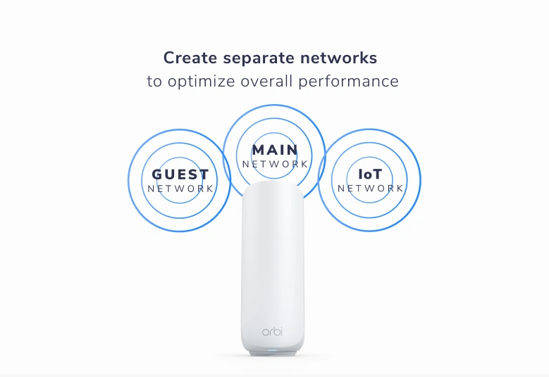 Netgear Orbi 370 -mesh WiFi -järjestelmä, Wi-Fi 7, BE3500, Dual-band, satelliitti, valkoinen