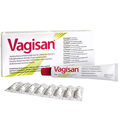 Vagisan kombi-yhdistelmäpakkaus 1 kpl 8 puikkoa+10 g voide