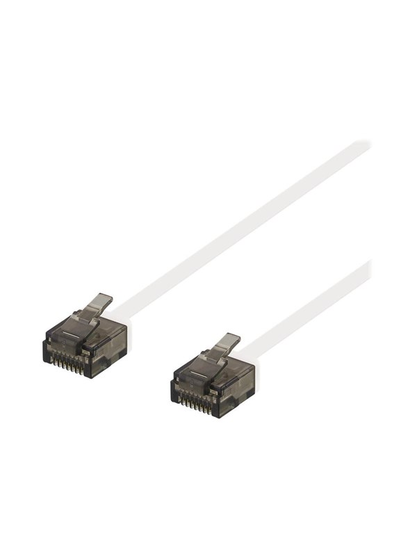 Deltaco Cat6a U/UTP RJ45 1.5m -verkkokaapeli, valkoinen