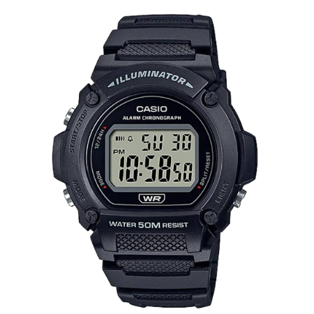 Casio W-219H-1AVDF Illuminator Digitaalinen Urheilukello - Musta