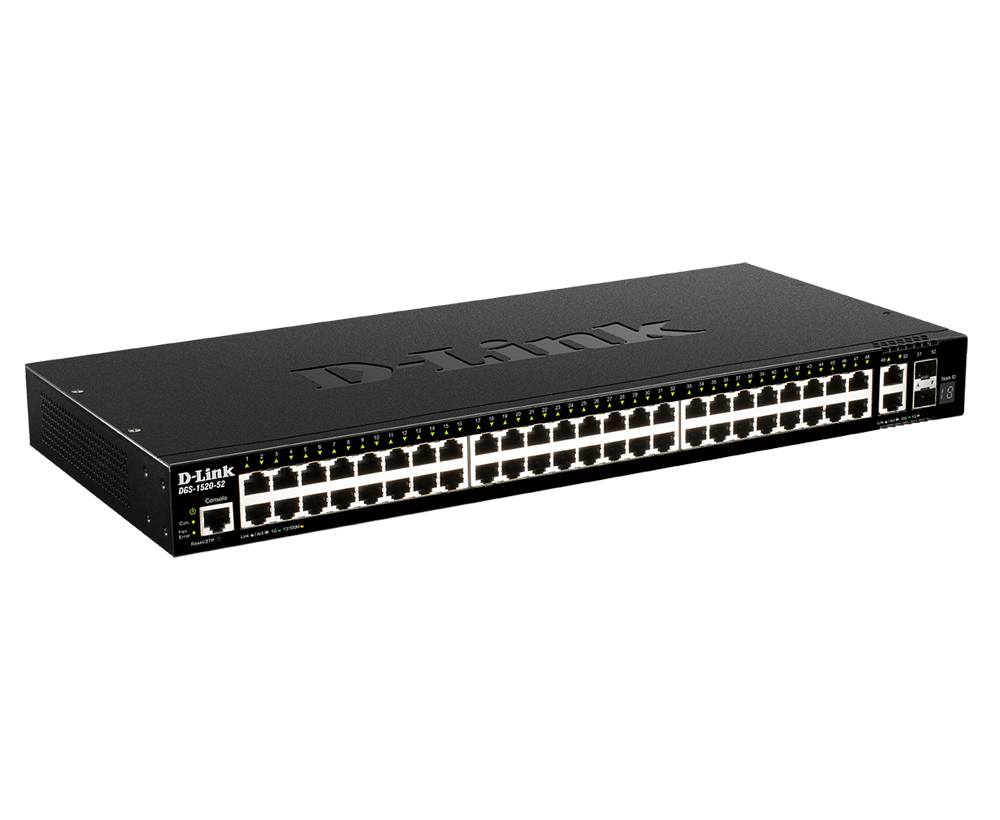 D-link Dgs-1520-52 Verkkokytkin Hallittu L3 10g Ethernet (100/1000/10000) 1u Musta
