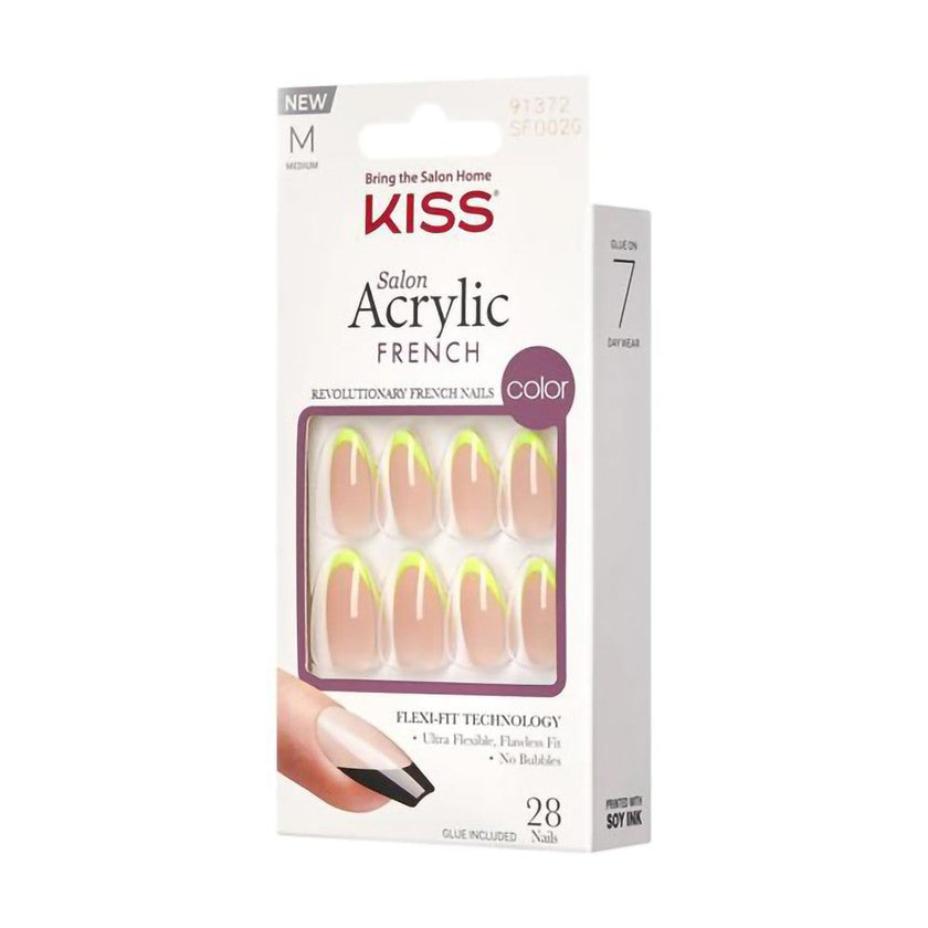 Kiss Unghie Adesive Salon Acrylic French Color Hype 28 Pezzi — Unghie finte