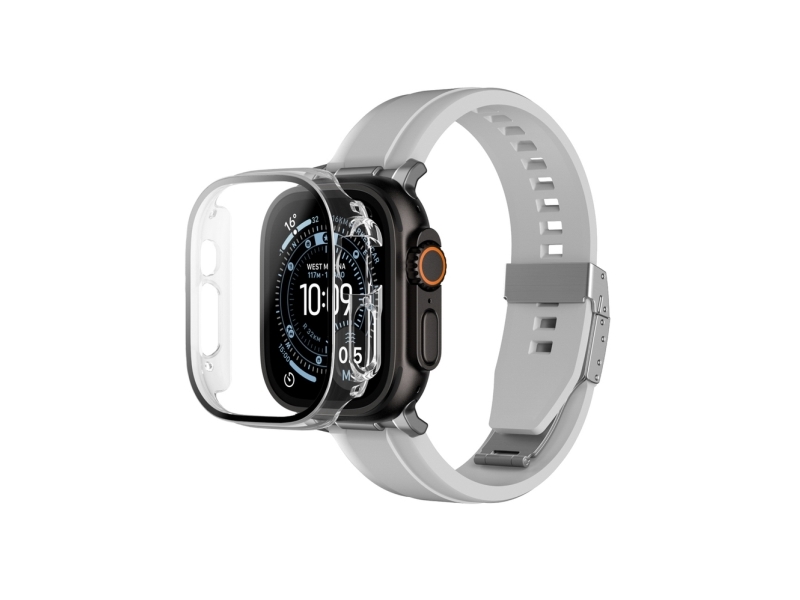 AmazingThing Radix Glass Screen Protector with Case for Apple Watch UItra 3 49mm - Clear