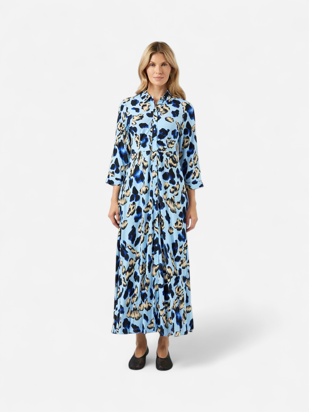 Y.A.S mekko Yassavanna Long Shirt Dress, Clear Sky Liro Print