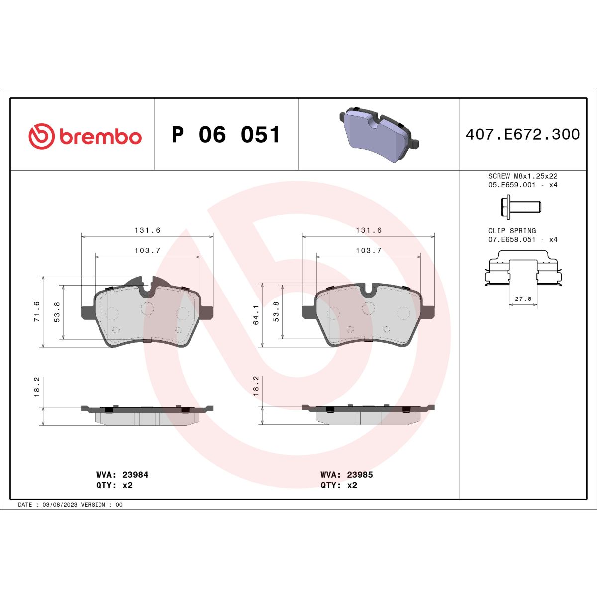 Jarrupalat, levyjarru BREMBO P 06 051X