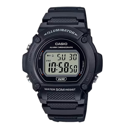 Casio W-219H-1ACVF Illuminator Digitaalinen Urheilukello - Musta