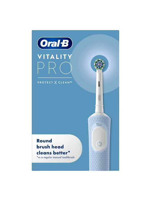 Oral-B Vitality Pro, Aikuinen, Pyörivä/värähtelevä hammasharja, Päivittäinen käyttö, Herkkä, Harmaa, Valkoinen, 2 min, Harmaa, Valkoinen