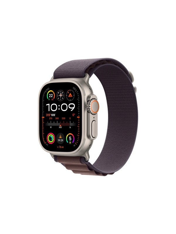 Apple MT5Q3ZM/A, Yhtye, Älykello, Indigo, Apple, Watch Ultra, Kierrätetty polyesteri, Elastaani, Titaani