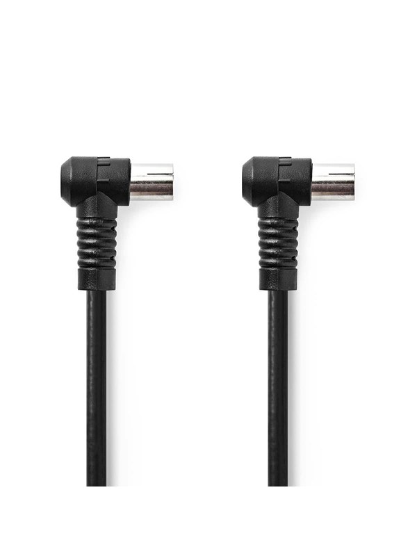 Nedis Koaksiaalikaapeli | IEC (Coax) Uros | IEC (Coax) Naaras | Niklattu | 120 dB | 75 Ohm | Nelinkertainen suojaus | 1.50 m | Pyöreä | PVC | Musta | Label
