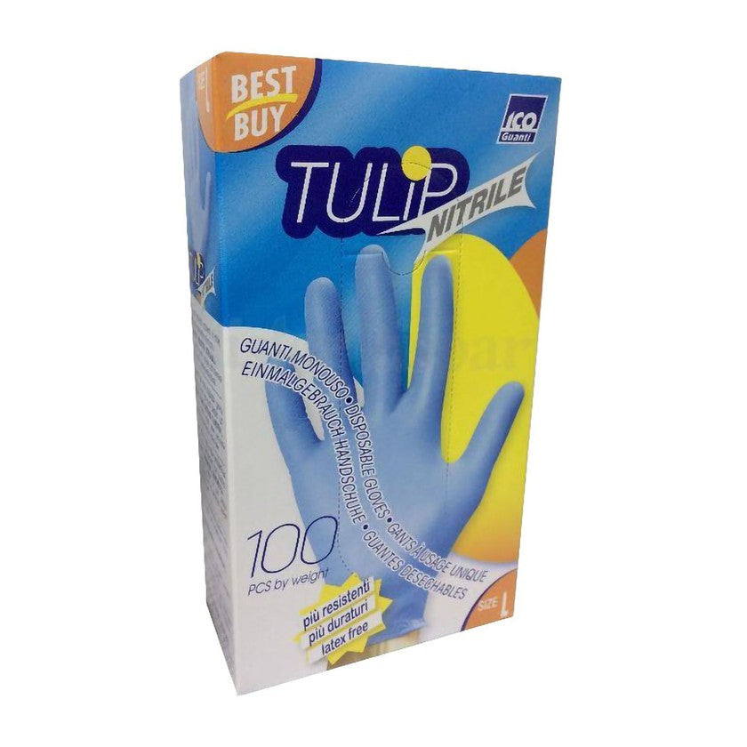 Tulip Guanti Monouso Nitrile Blu Misura L 100 paia — Guanti Monouso