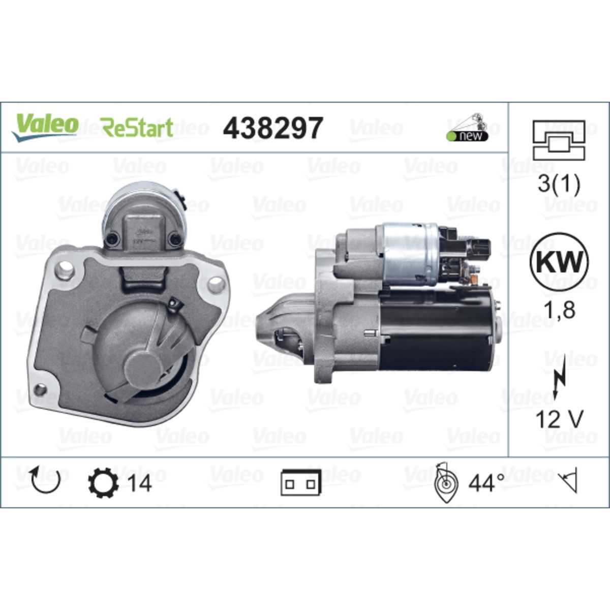 Käynnistysmoottori VALEO 438297