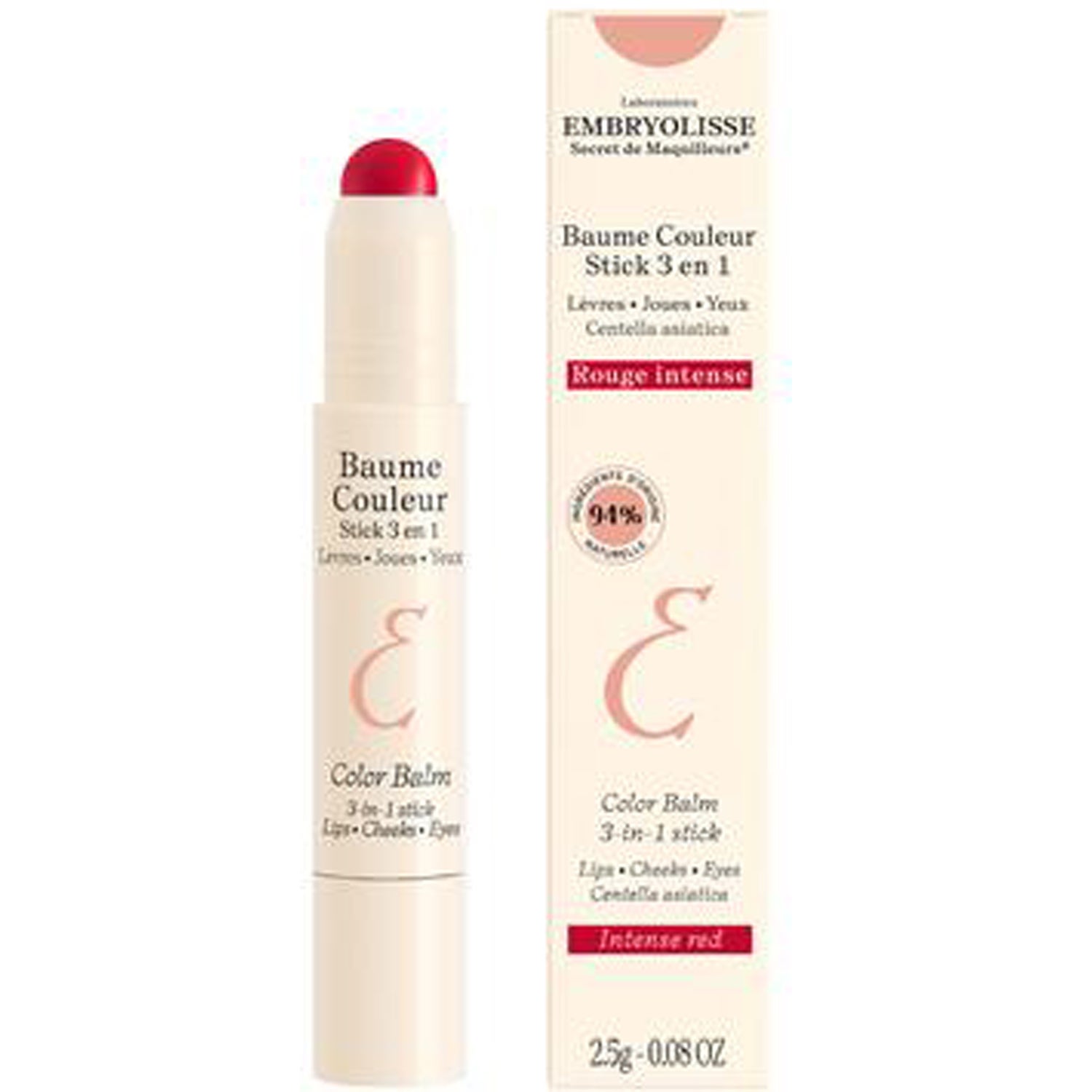 Embryolisse Color Balm 3-In-1 Stick Intense Red - 2,5 g