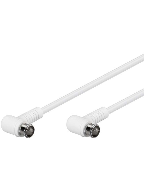 Goobay Vinklad SAT-antennkabel (80 dB), dubbelskärmad F-plugg (quick) 90° > F-plugg (quick) 90° (helt avskärmad)