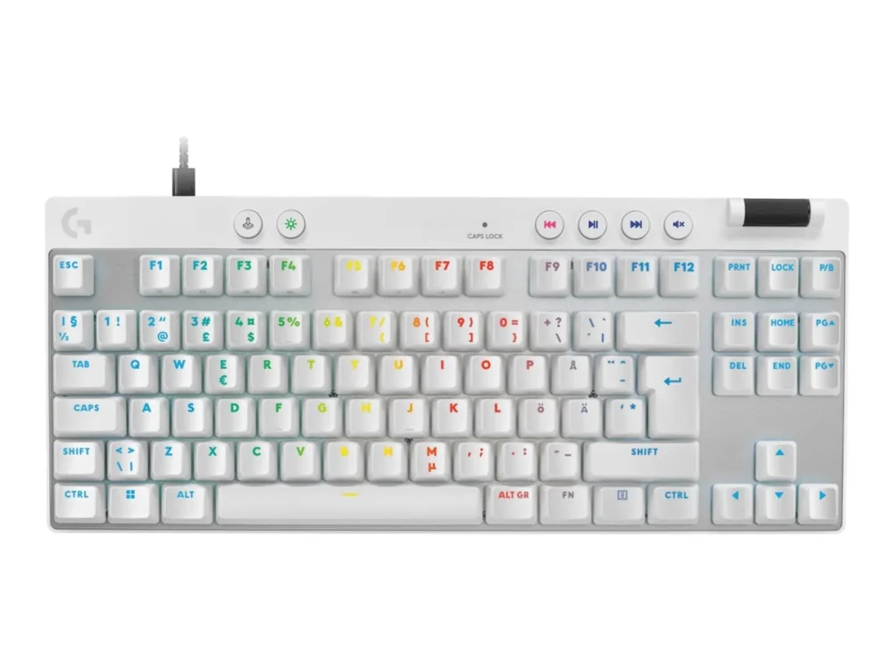 Logitech G PRO X TKL - Logitech Magnetic Analog - Linear - Pelinäppäimistö - ilman numpadia - Pohjoismainen - Valkoinen