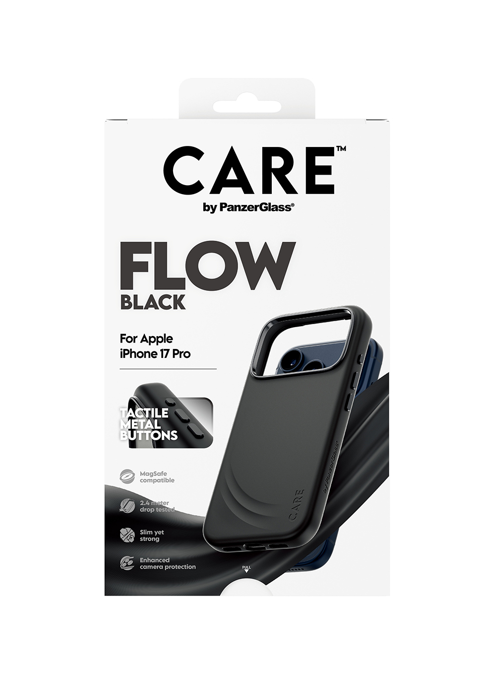 CARE by PanzerGlass Feature FLOW Case Black w. MagSafe iPhone 17 Pro