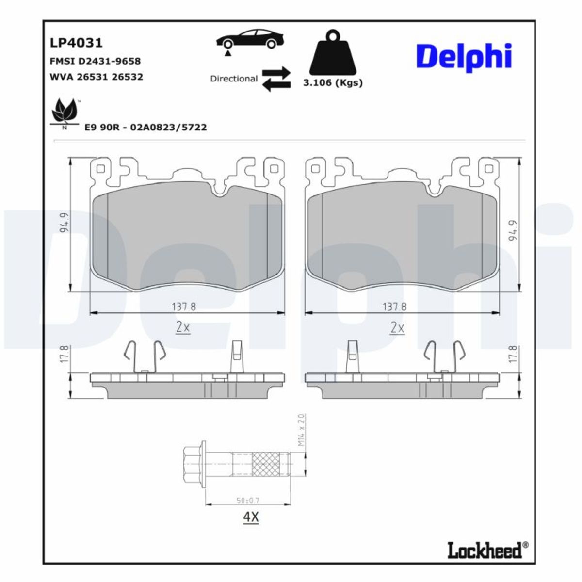 Jarrupalat, levyjarru DELPHI LP4031