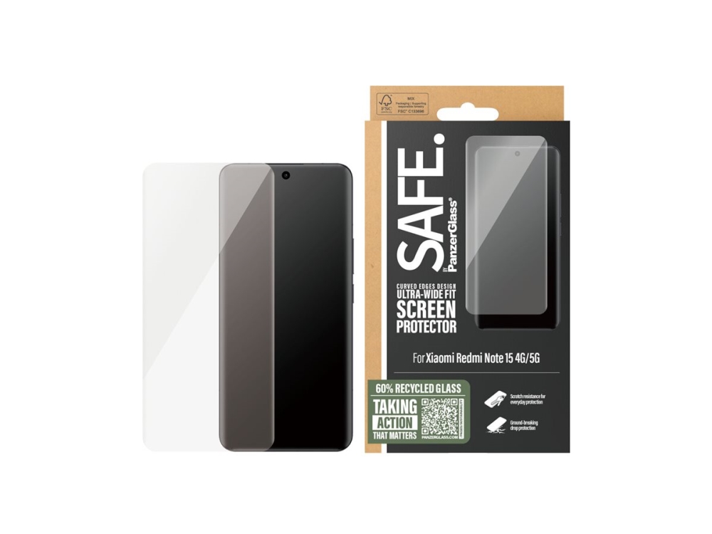 SAFE by PanzerGlass Screen Protector Xiaomi Redmi Note 15 4G | 5G | Ultra-Wide Fit