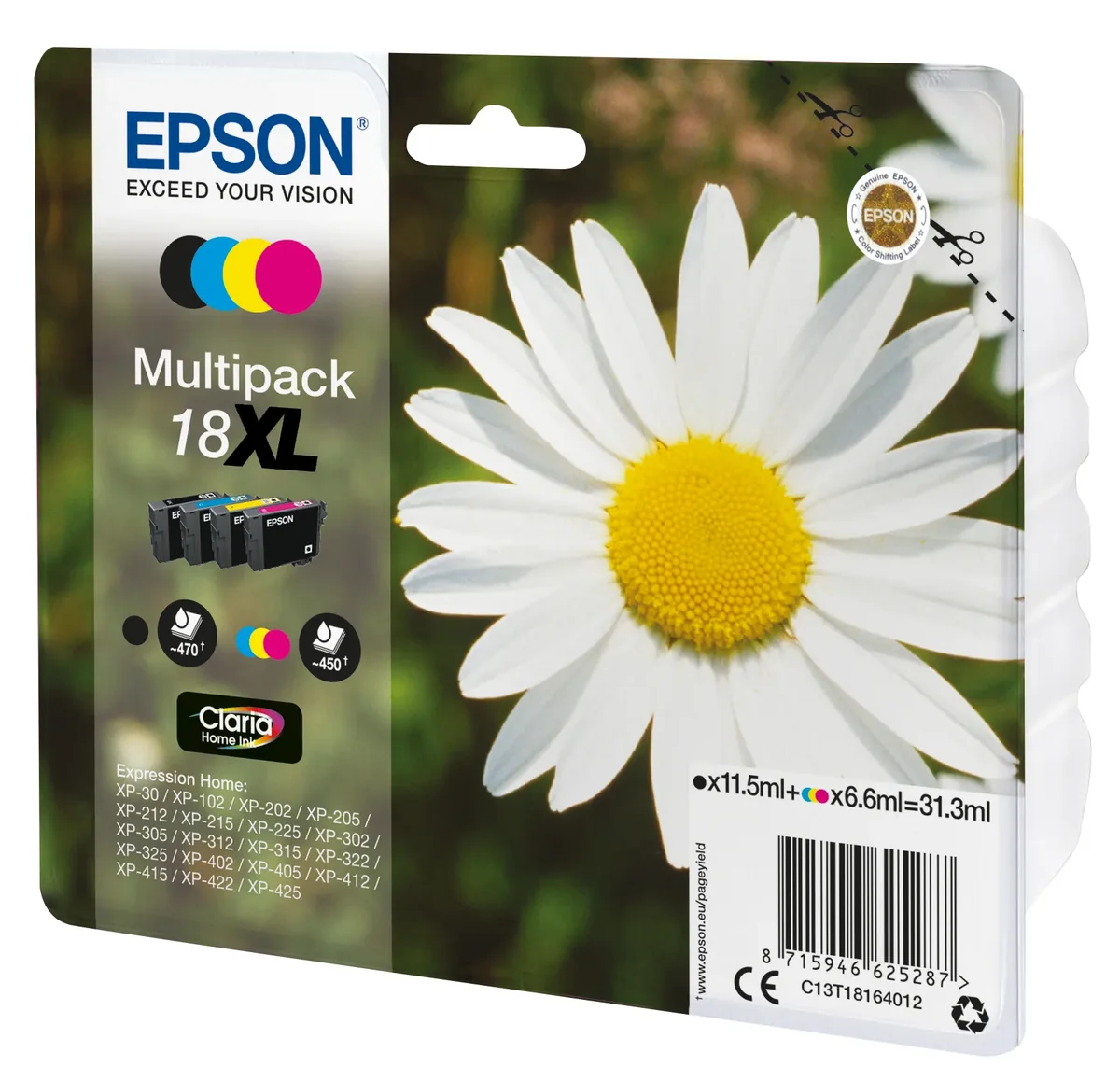 Epson Muste Monipakkaus (b/c/m/y) 18xl - Xp-302