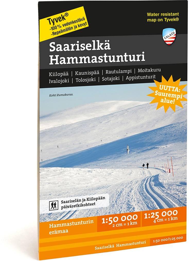 Calazo Saariselkä Hammastunturi Tyvek retkeilykartta, suomi