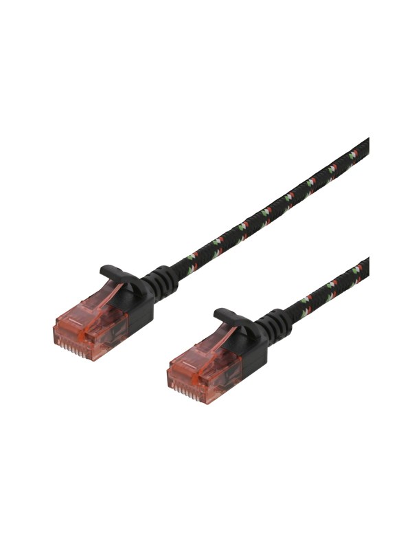 Deltaco Cat6a U/UTP RJ45 2m -verkkokaapeli, musta