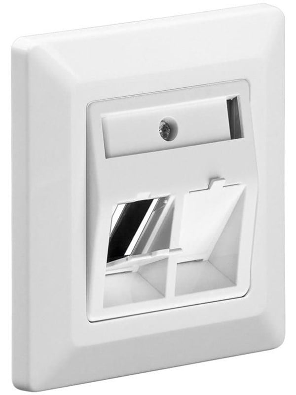 Goobay Keystone-nätverksuttag med 2x RJ45-anslutning för 2x RJ45 snap-in-moduler