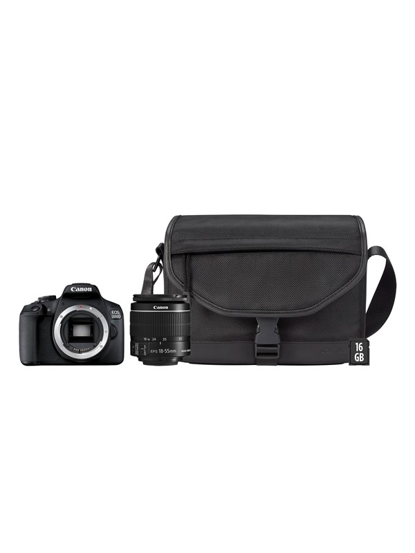 Canon EOS 2000D BK 18-55 IS + SB130 +16GB EU26, 24,1 MP, 6000 x 4000 pikseliä, CMOS, Full HD, Musta