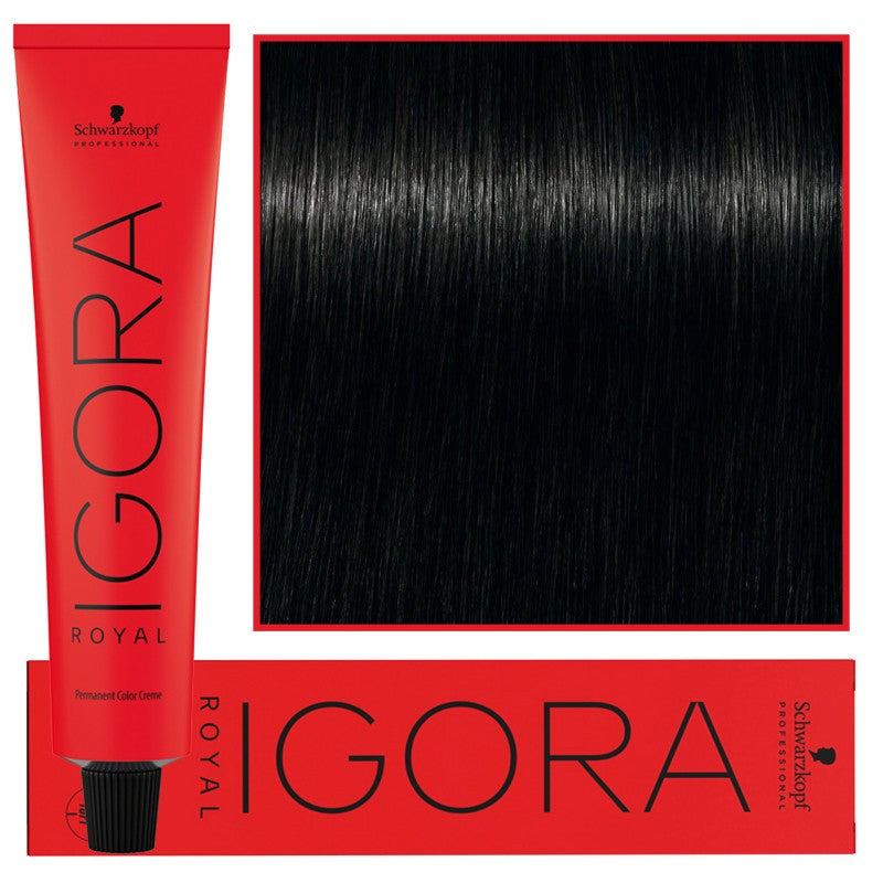 Schwarzkopf Professional Igora Royal Pysyvä hiusväri 60 ml 1-0 | Luonnonmusta