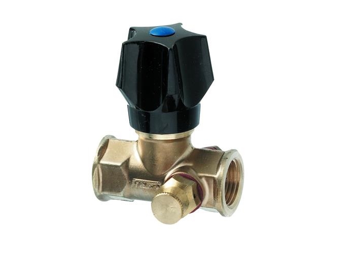 Frese stop valve dn15 for f raw brass with handle and drain