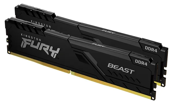Kingston Technology FURY Beast 32GB 3200MT/s DDR4 CL16 DIMM (2 kpl:n pakkaus) 1Gx8 Black, 32 GB, 2 x 16 GB, DDR4, 288-pin DIMM