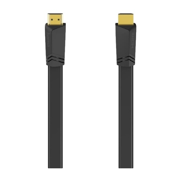HAMA HDMI High Speed Flat -kaapeli, jossa Ethernet, 1,5 m, musta