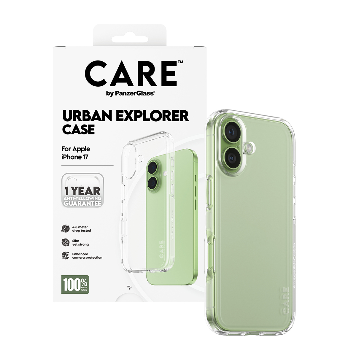 CARE by PanzerGlass Flagship Case Transparent Urban Explorer w. Clear Frame iPhone 17