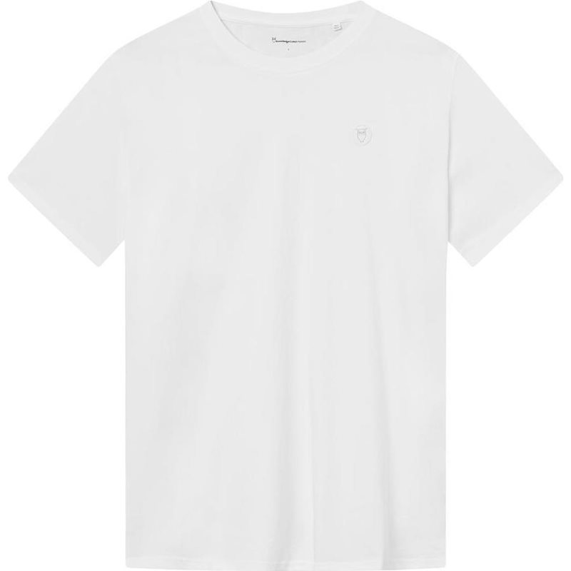 KnowledgeCotton Apparel Loke Badge Tee Bright White - XL