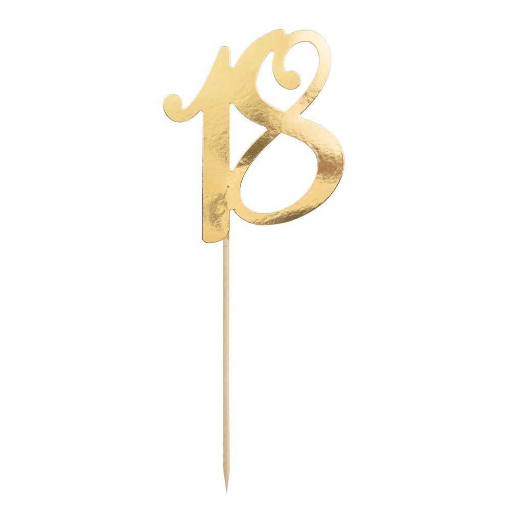 Kakkukoriste Numero Kulta - Numero 18