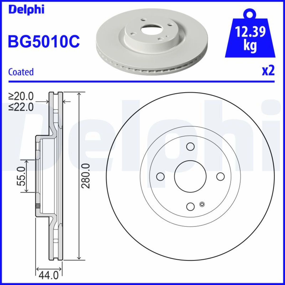 Jarrulevy DELPHI BG5010C