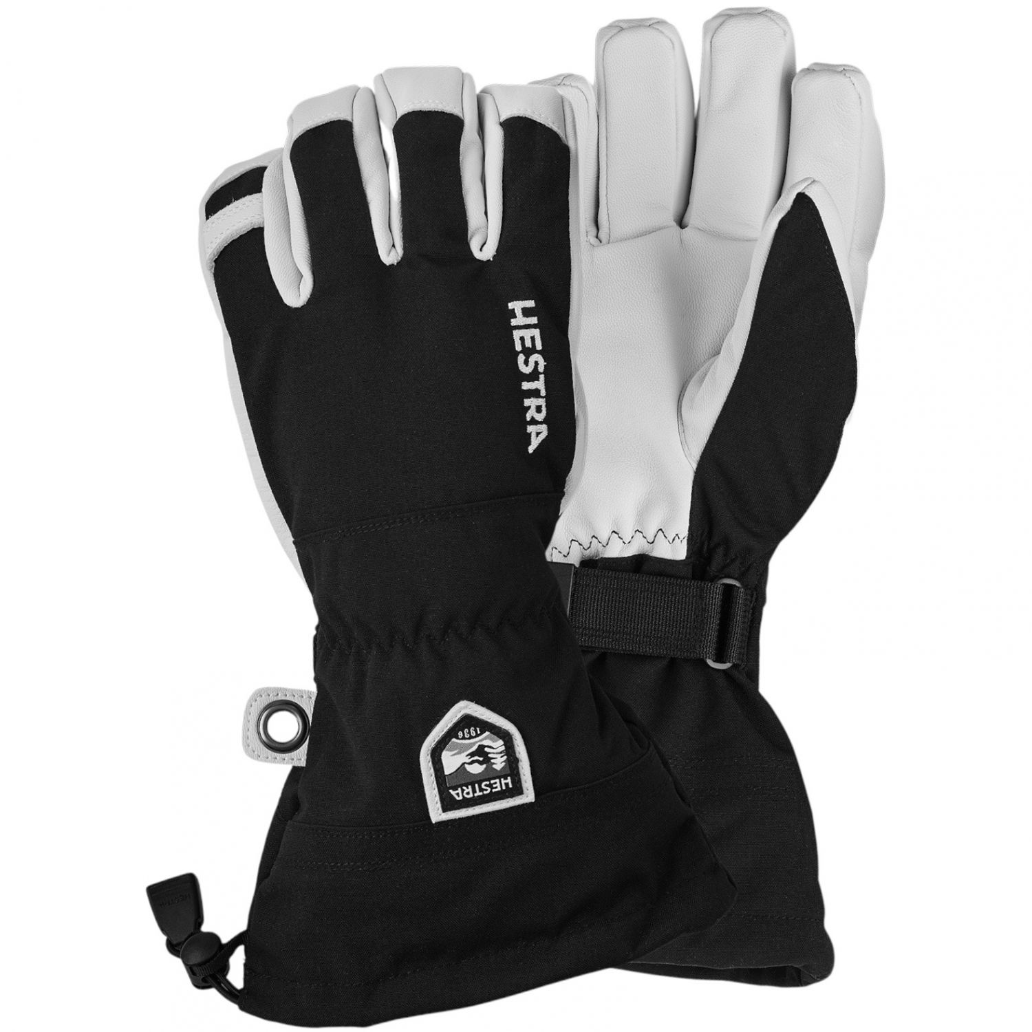 Hestra Army Leather Heli Ski 5-Finger Gloves Black - 13