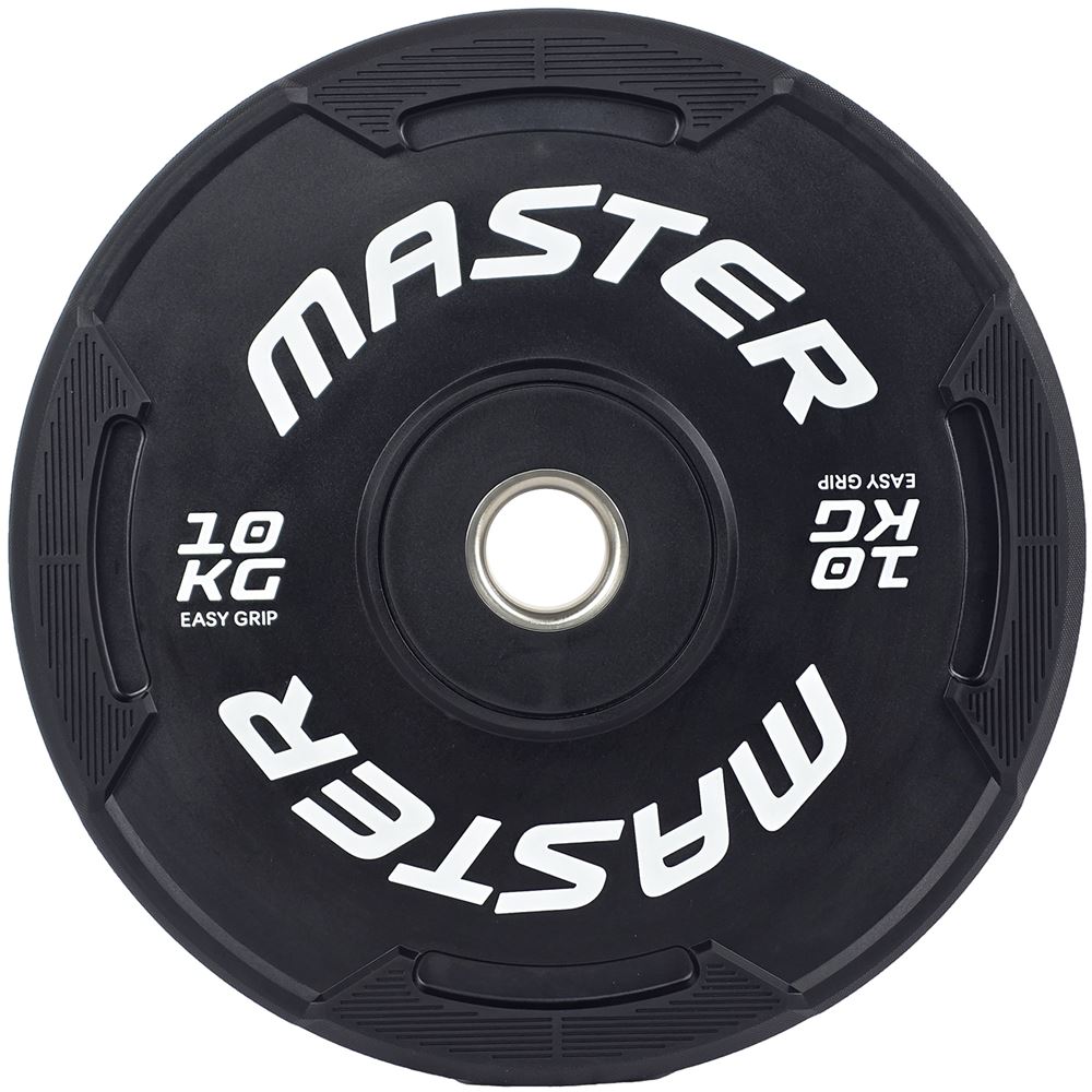 Master Fitness Easy Grip Black, Viktskivor bumper - 10 kg