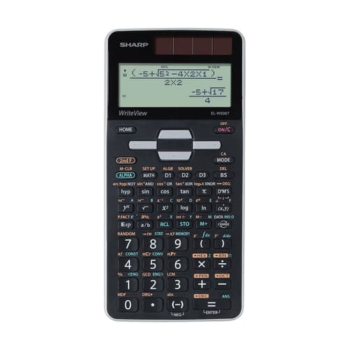 Sharp EL-W506T, Tasku, Näyttölaskin, 16 lukua, Akku/Aurinko, Musta, Harmaa