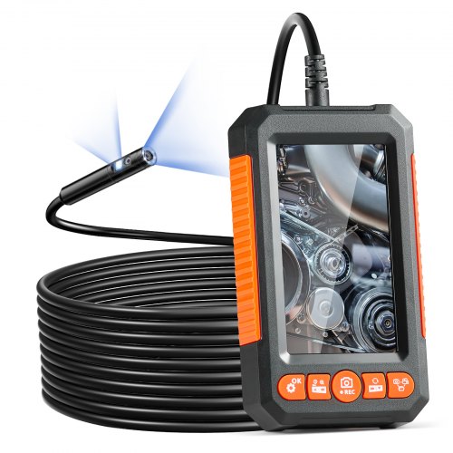VEVOR Endoscope Camera with Lights Dual Lens Borescope 499.9 cm Cable 10.9 cm Screen