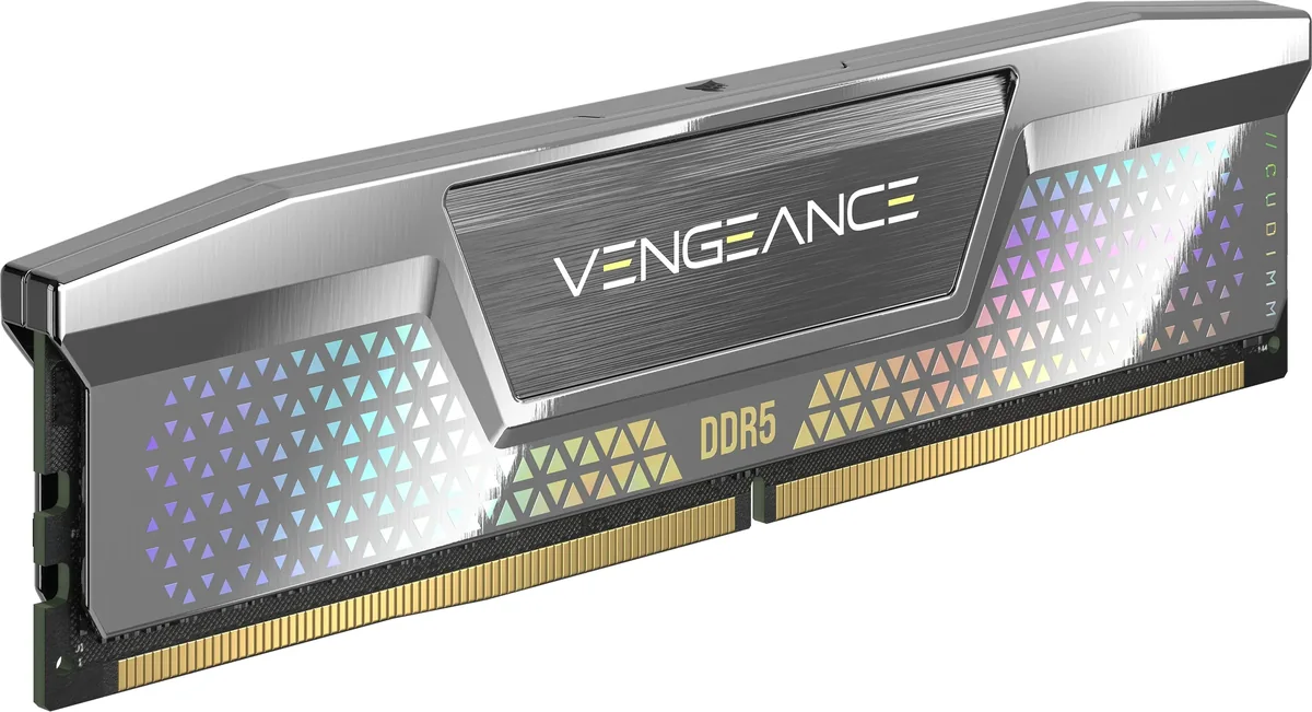 Corsair Vengeance RGB 48 Gt (2 x 24 Gt) DDR5 8000 MHz, CL38 -muisti, hopea (XMP)