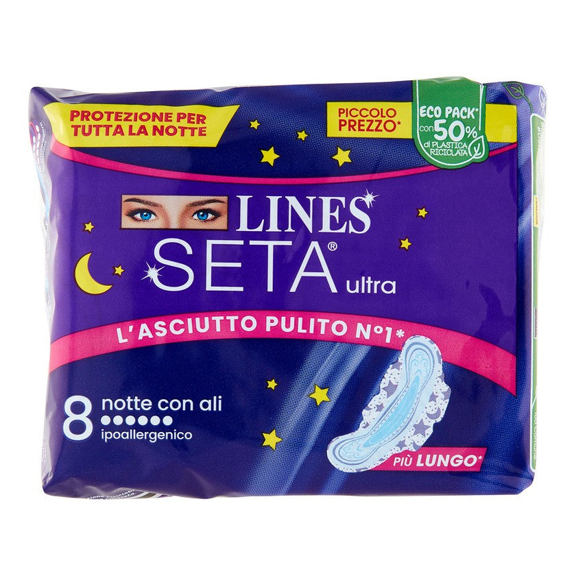 Lines Lines Seta Ultra Imukykyiset Yösiteet 8 Kappaletta