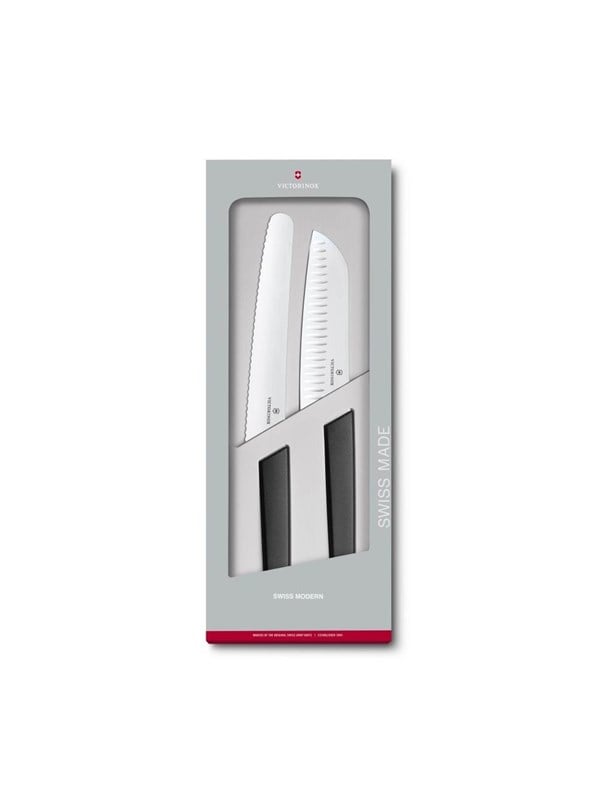 Victorinox Swiss Modern -keittiöveitsisetti, 2-osainen, musta