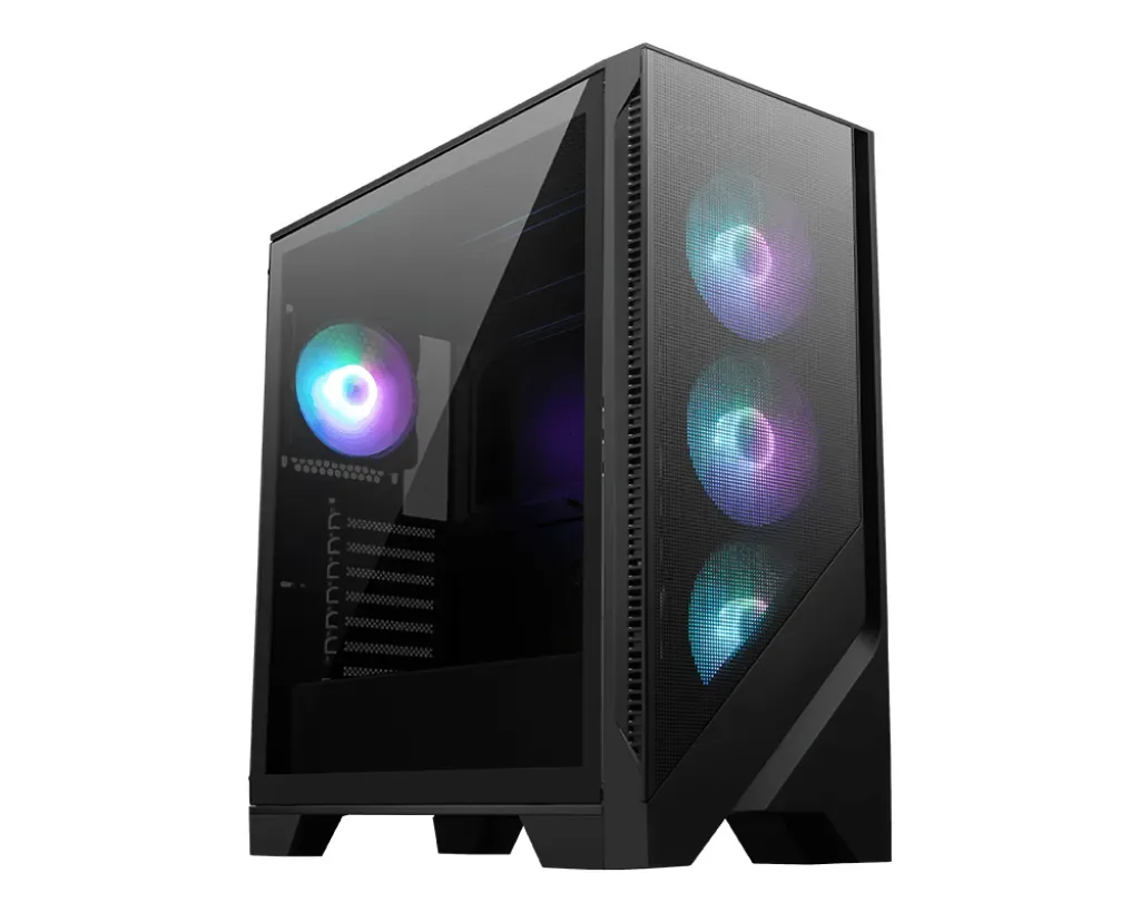 MSI MAG Forge 320R AIRFLOW, Micro Tower, PC, Musta, Läpinäkyvä, mikro ATX, Mini-ITX, ATX, Verkko, Muovi, Pelaaminen